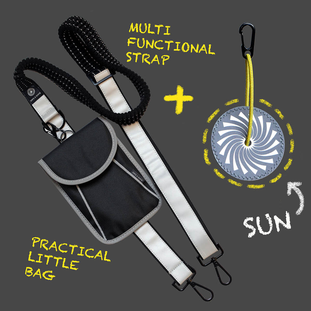 refleks tilbehør sæt med taske strap og vedhæng til hverdagsbrug