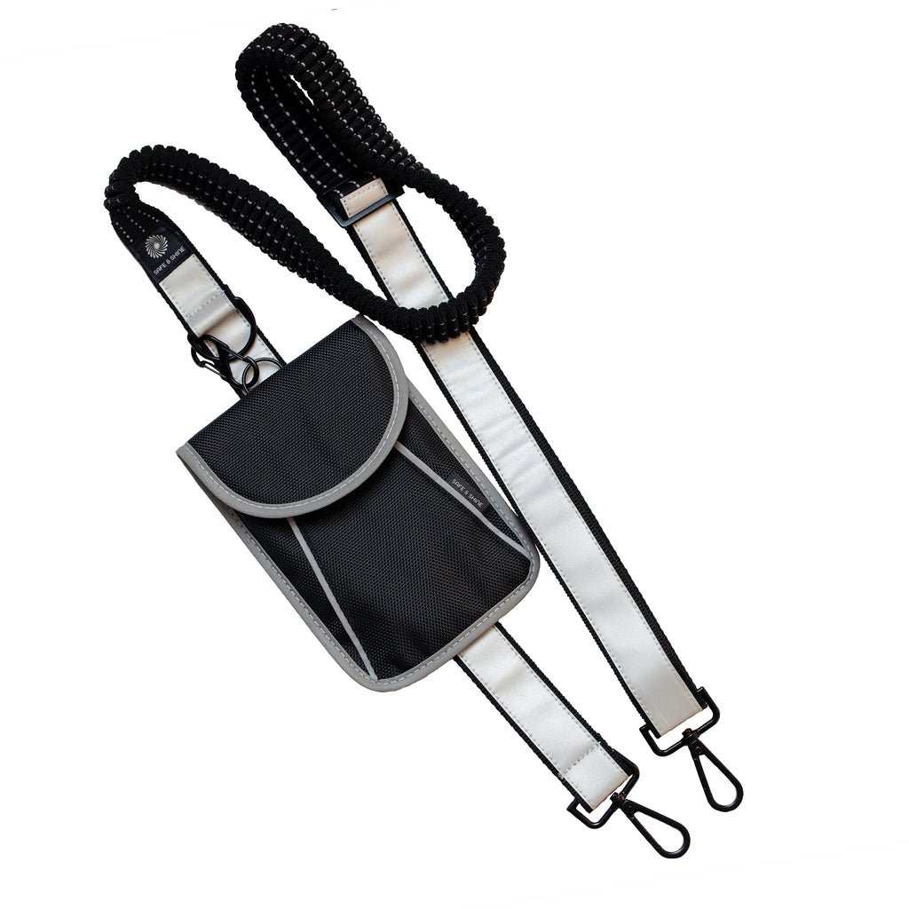 Reflective bag and reflective strap that increase visibility in everyday traffic