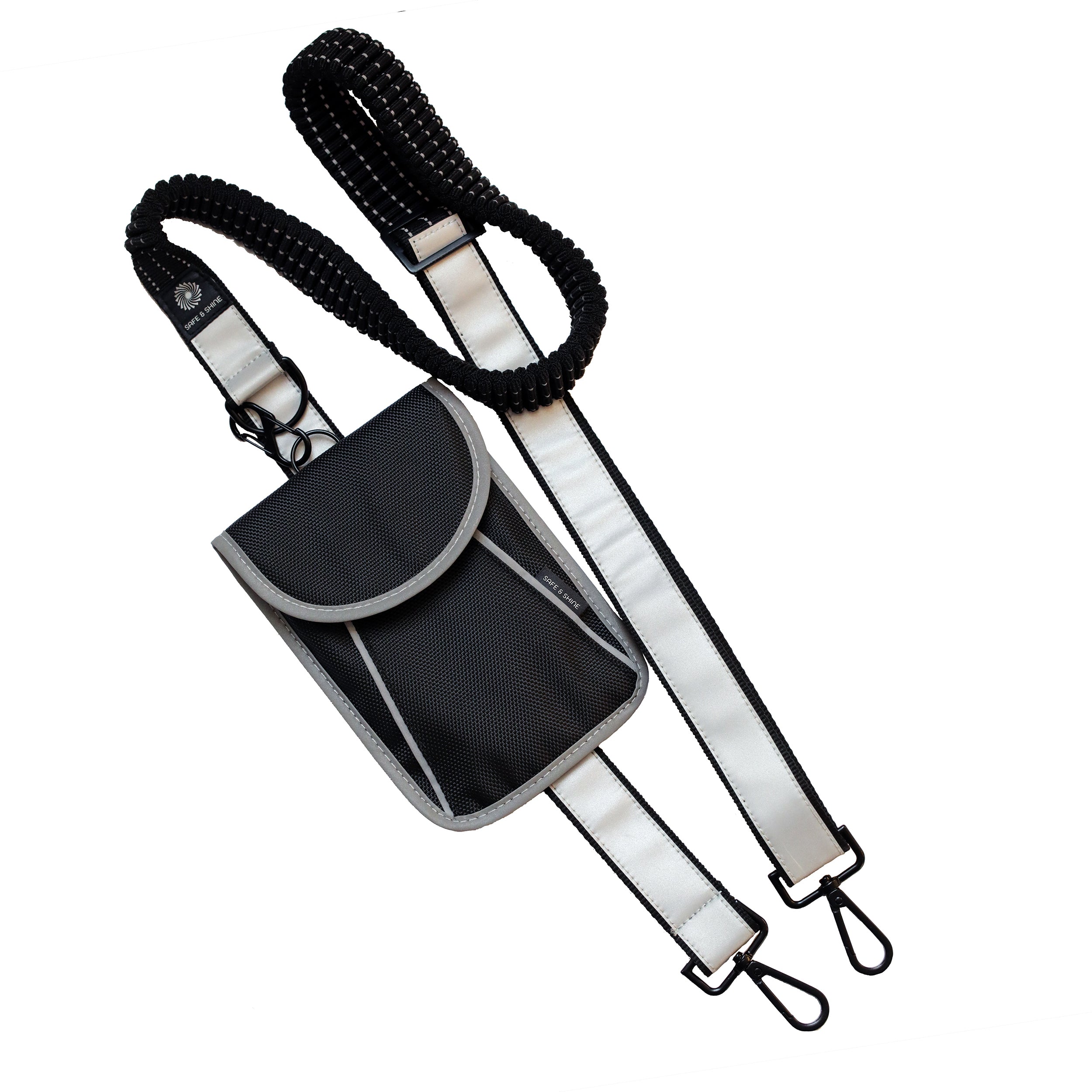 Reflective bag and reflective strap that increase visibility in everyday traffic