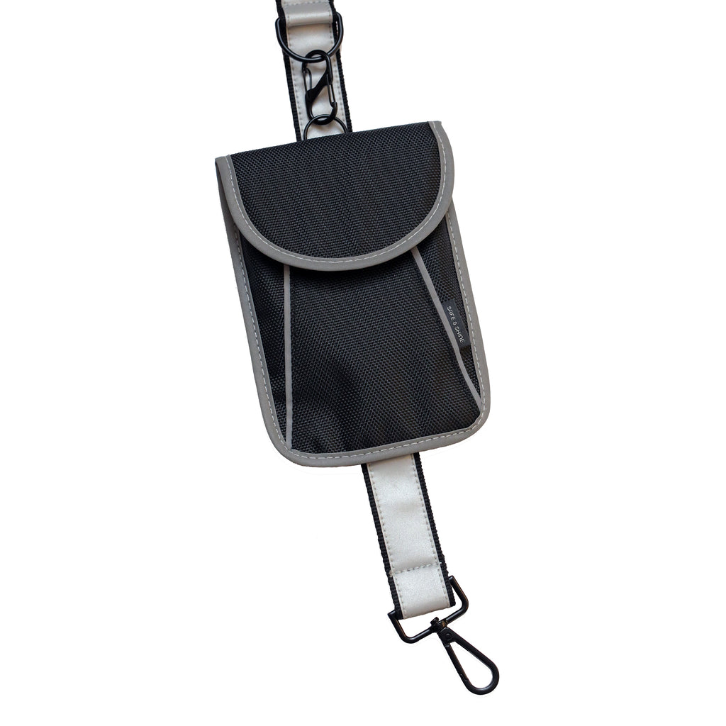 Reflective bag and reflective strap that increase visibility in everyday traffic