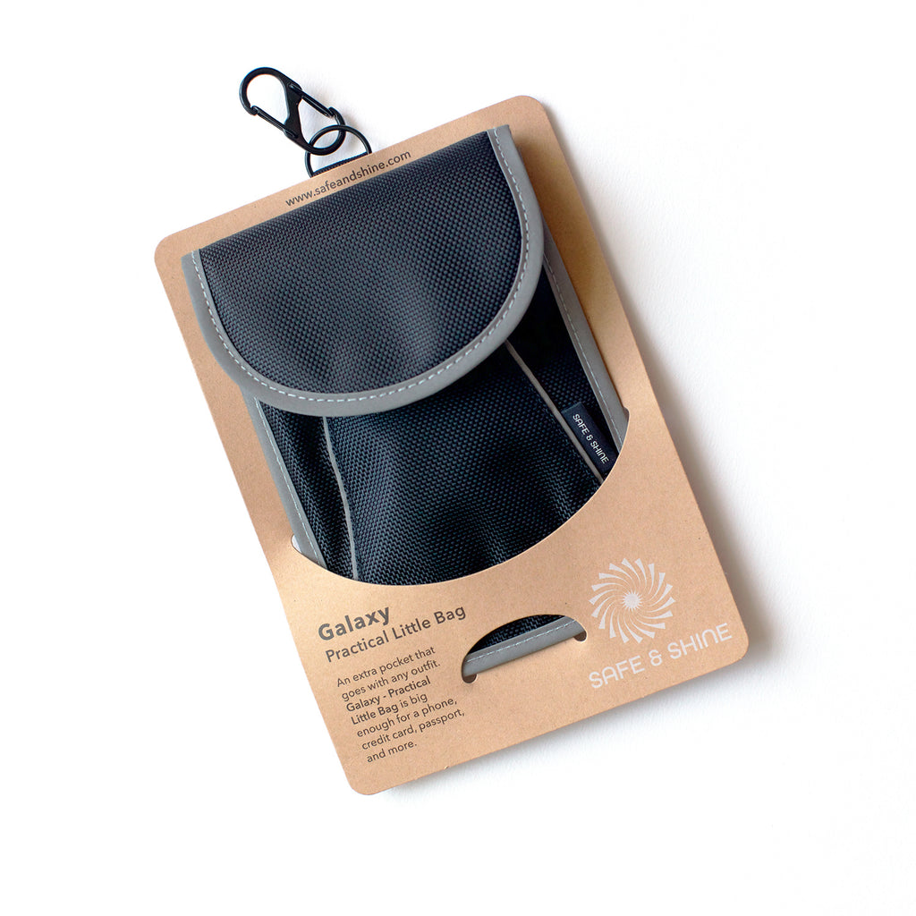 Galaxy reflective bag from Safe and Shine in packaging
